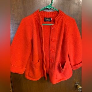 Leroy Knitwear  vintage 100% wool Jacket/Sweater 3/4 Length Sleeves Boxy Fit